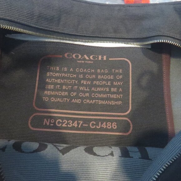 Coach Men’s Canvas & Leather Tote Bag – Black/Red Handles – New (B2) - Picture 6 of 14